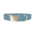Poodle Pattern Dog Collar - metal silver