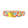 Colorful Geometric Heart Dog Collar - metal gold