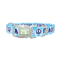 Peace Symbol Dog Collar - plastic silver