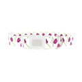 Purple Tulip Floral Dog Collar - plastic silver