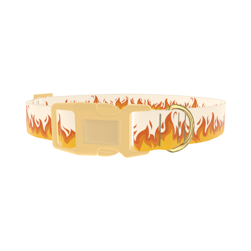 Fire Flame Dog Collar - plastic gold