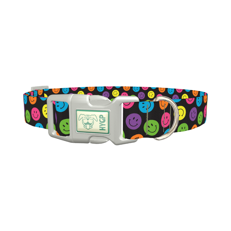 Colorful Smile Dog Collar - plastic silver
