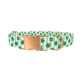Clover Stripes Dog Collar - metal rose gold
