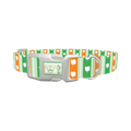 St. Patrick's Shamrock Stripe Dog Collar - plastic silver