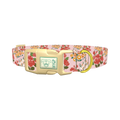 Pink Floral Bouquet Dog Collar - plastic gold