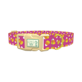 Pink Candy Corn Dog Collar - plastic gold