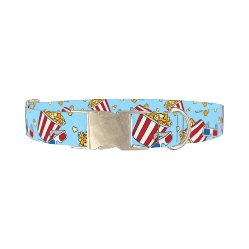 Movie Night Dog Collar - metal silver