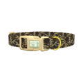 Brown Military Camouflage Dog Collar - plastic gold