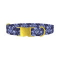 Navy Camouflage Dog Collar - metal gold