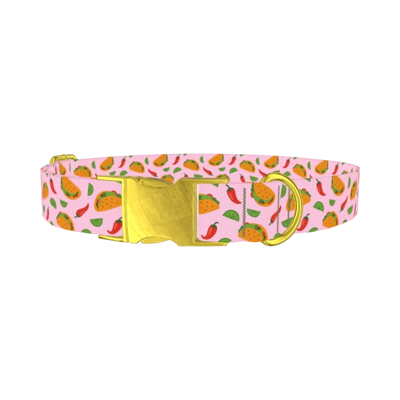 Chili Taco Dog Collar - metal gold