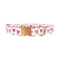 Pink Ribbon Bow Dog Collar - metal rose gold