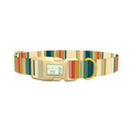 Striped Hexagon Dog Collar - plastic gold