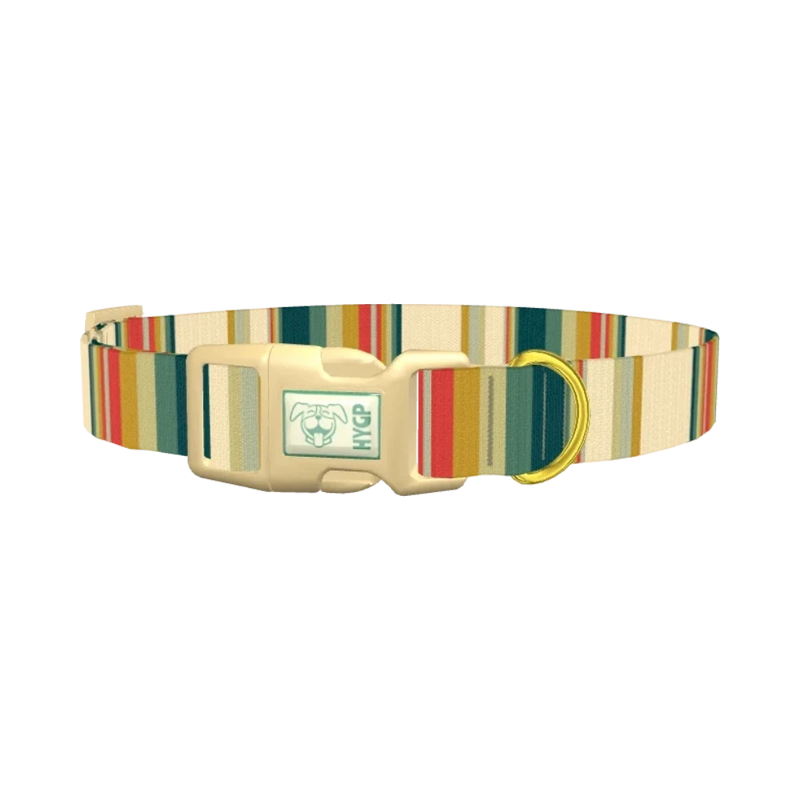Striped Hexagon Dog Collar - plastic gold