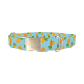 Blue Pineapple Dog Collar - metal silver