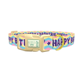 Birthday Chevron Dog Collar - plastic gold