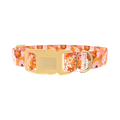 Retro Flower Burst Dog Collar - plastic gold
