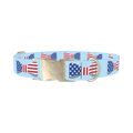 Patriotic Bowtie Dog Collar - metal silver