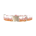 Red Flame Dog Collar - metal silver