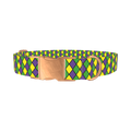 Mardi Gras Rhombus Dog Collar - metal rose gold