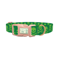 Green Skull Pattern Dog Collar - plastic rose gold