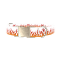 Red Flame Dog Collar - metal silver