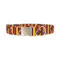 Football Stripe Dog Collar - metal silver