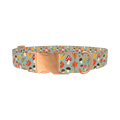 Autumn Leaves Mushroom Dog Collar - metal rose gold