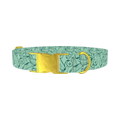 Cucumber Pattern Dog Collar - metal gold
