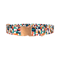 Colorful Geometric Shapes Dog Collar - metal rose gold