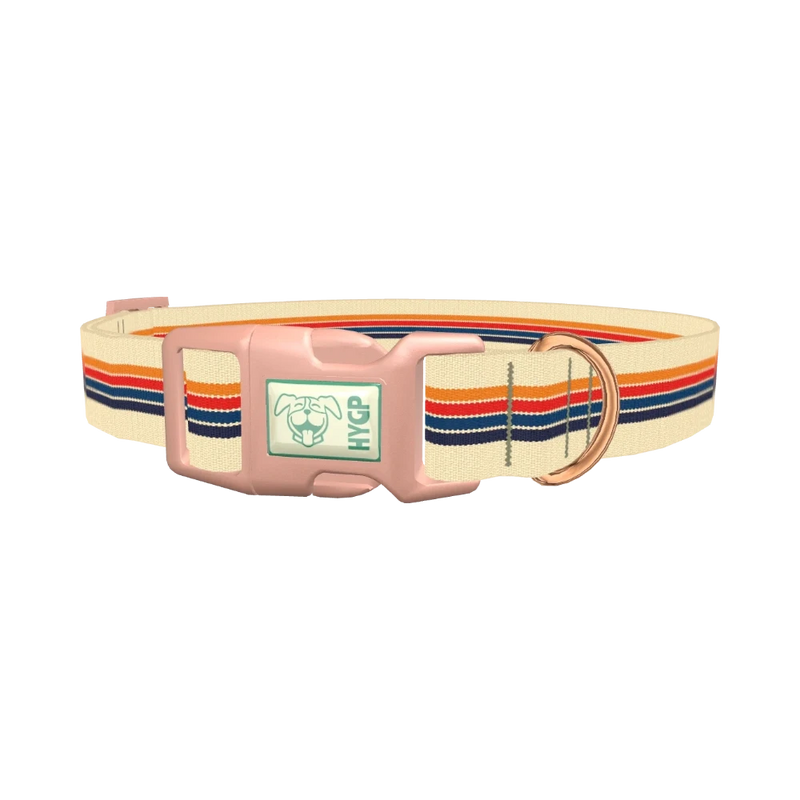 Colorful Stripe Hexagon Dog Collar - plastic rose gold