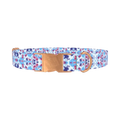 Color Splash Tie-Dye Dog Collar - metal rose gold