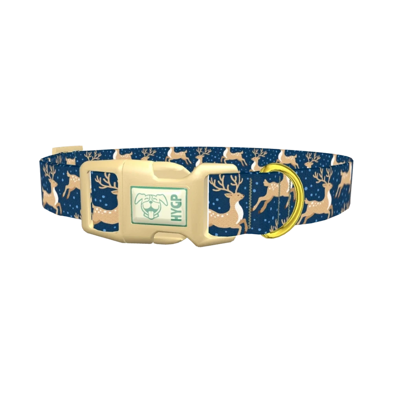 Christmas Reindeer Dog Collar - plastic gold