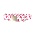 Valentine Heart Ribbon Dog Collar - metal silver