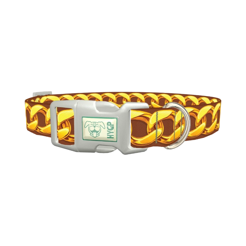 Gold Chain Design Dog Collar - plastic silver