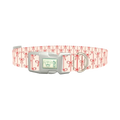 Red Ribbon Bow Dog Collar - plastic silver