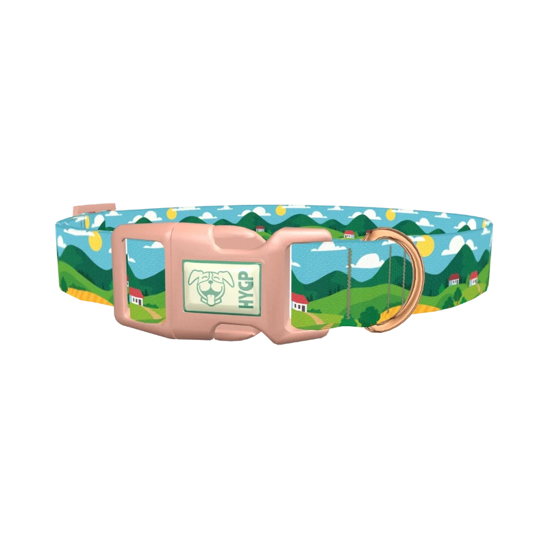 Landscape Hills Dog Collar - plastic rose gold