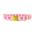 Bow Heart Dog Collar - metal gold
