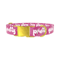 Lip Print Dog Collar - metal gold