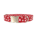 Christmas Snowflake Dog Collar - metal silver