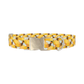 Honeycomb Bee Dog Collar - metal silver