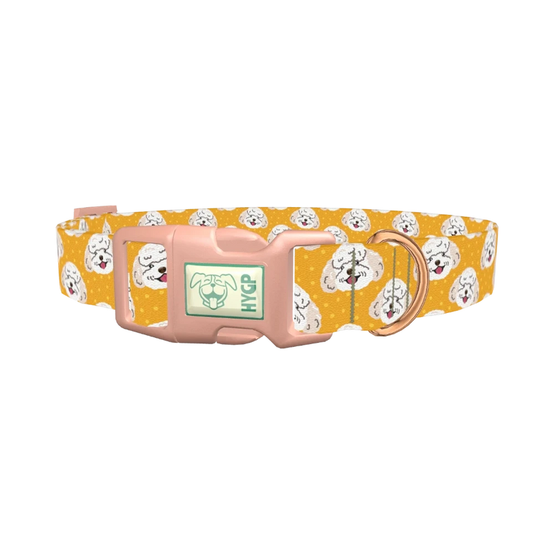 Toy Poodle Pattern Dog Collar - plastic rose gold