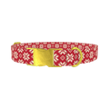 Christmas Fairisle Dog Collar - metal gold
