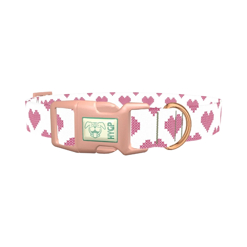 Geometric Heart Dog Collar - plastic rose gold