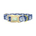 Floral Pattern Dog Collar - plastic gold