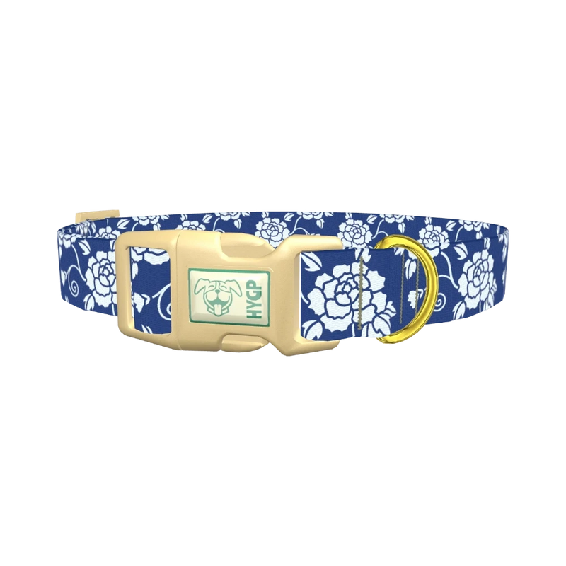 Floral Pattern Dog Collar - plastic gold