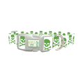 Green Skull Dog Collar - plastic silver
