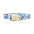 Fishing Bobber Pattern Dog Collar - plastic silver