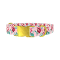 Pink Peony Dog Collar - metal gold