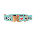 Mamas Boy Heart Dog Collar - metal rose gold