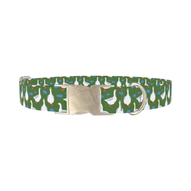 Goose Pond Dog Collar - metal silver